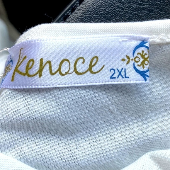 White/Blue Maxi Beach Maxi Plus Size 2X Bohemian Style Loose Fit Lounge Dres… - Picture 4 of 13